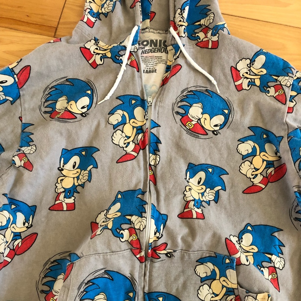 Sega Sonic the Hedgehog Zip-up Hoodie Vintage